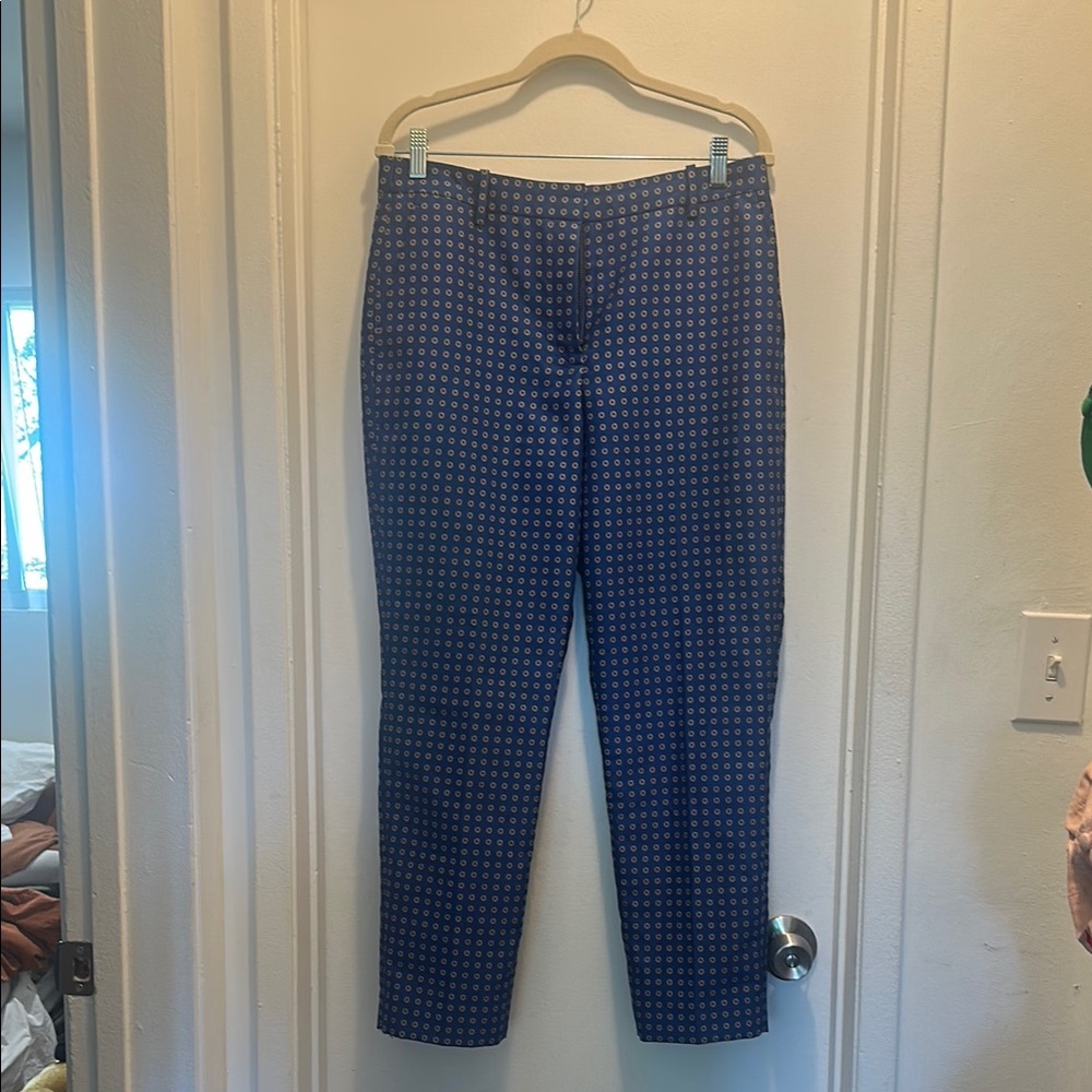 J. Crew Blue Patterned Trousers Tailored Fit